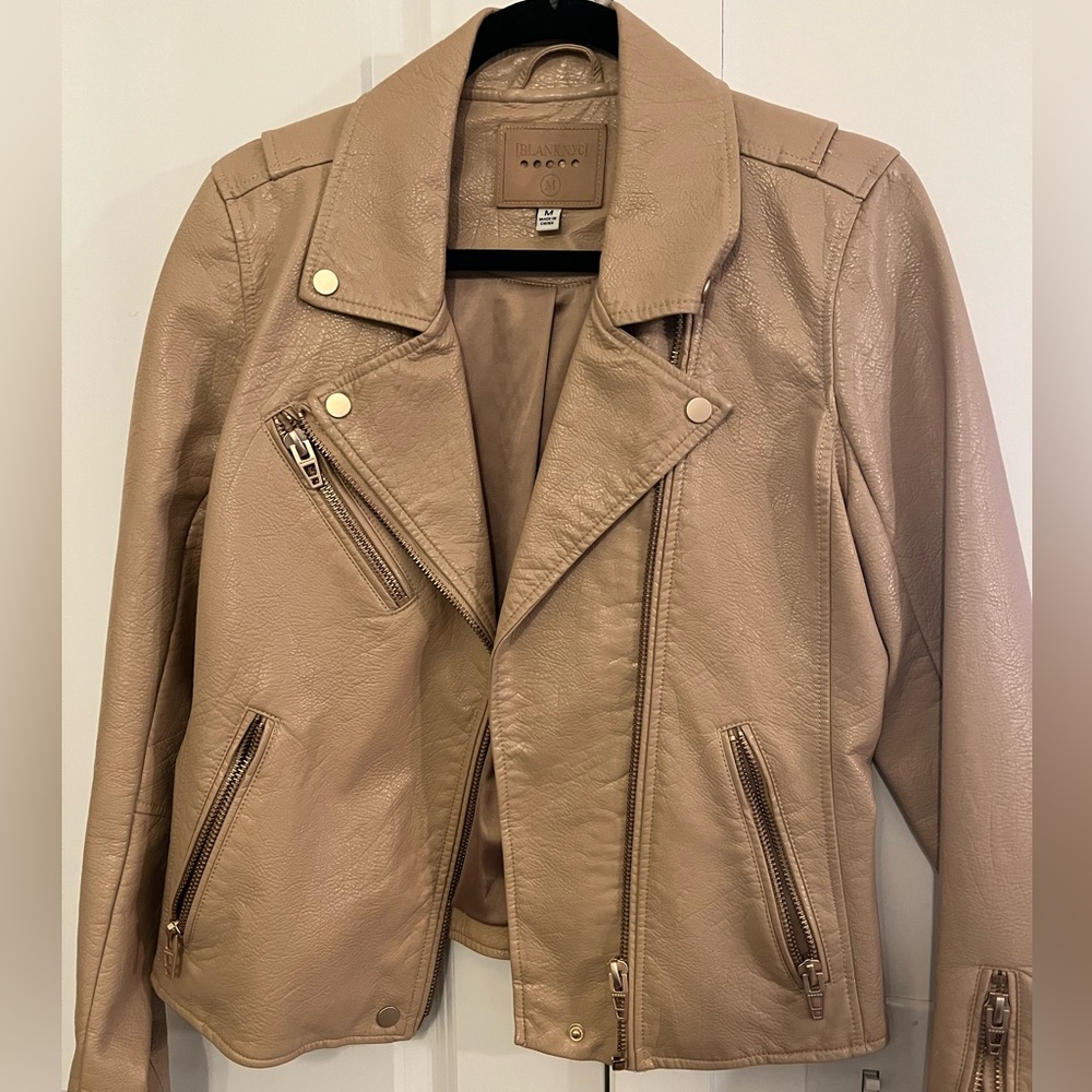 Faux Leather Beige Jacket
